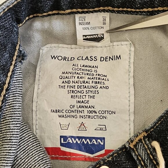 Lawman VTG Jeans Mens 28x30 Black Back Logo Cotton Rigid Denim  Western Ranch - Picture 11 of 16